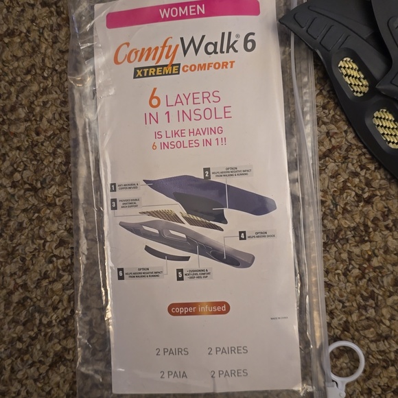 ComfyWalk Black Insoles - Xtreme Comfort - Picture 5 of 5